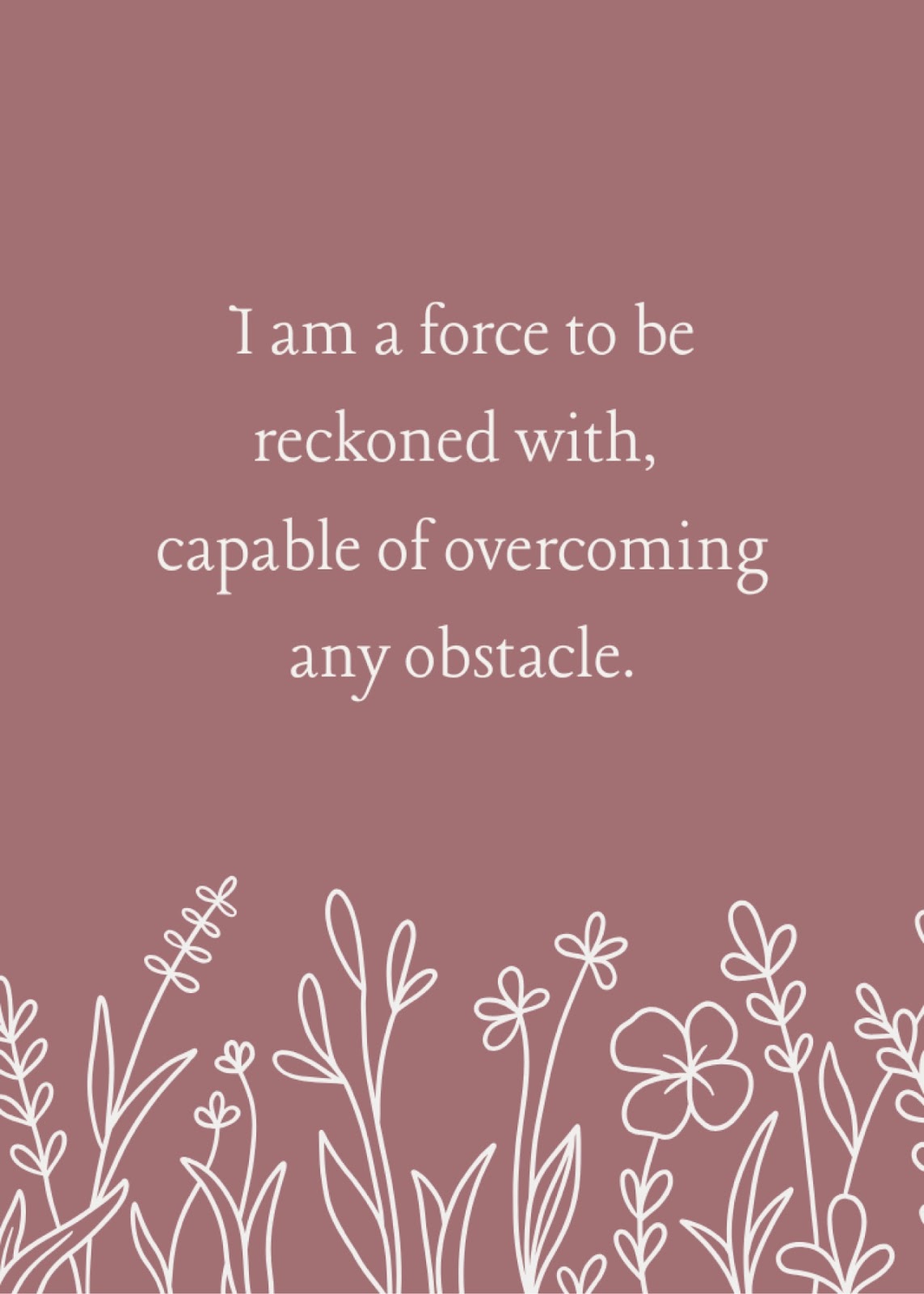 Whispers of Courage card: I am a force to be reckoned with, capable of overcoming any obstacle