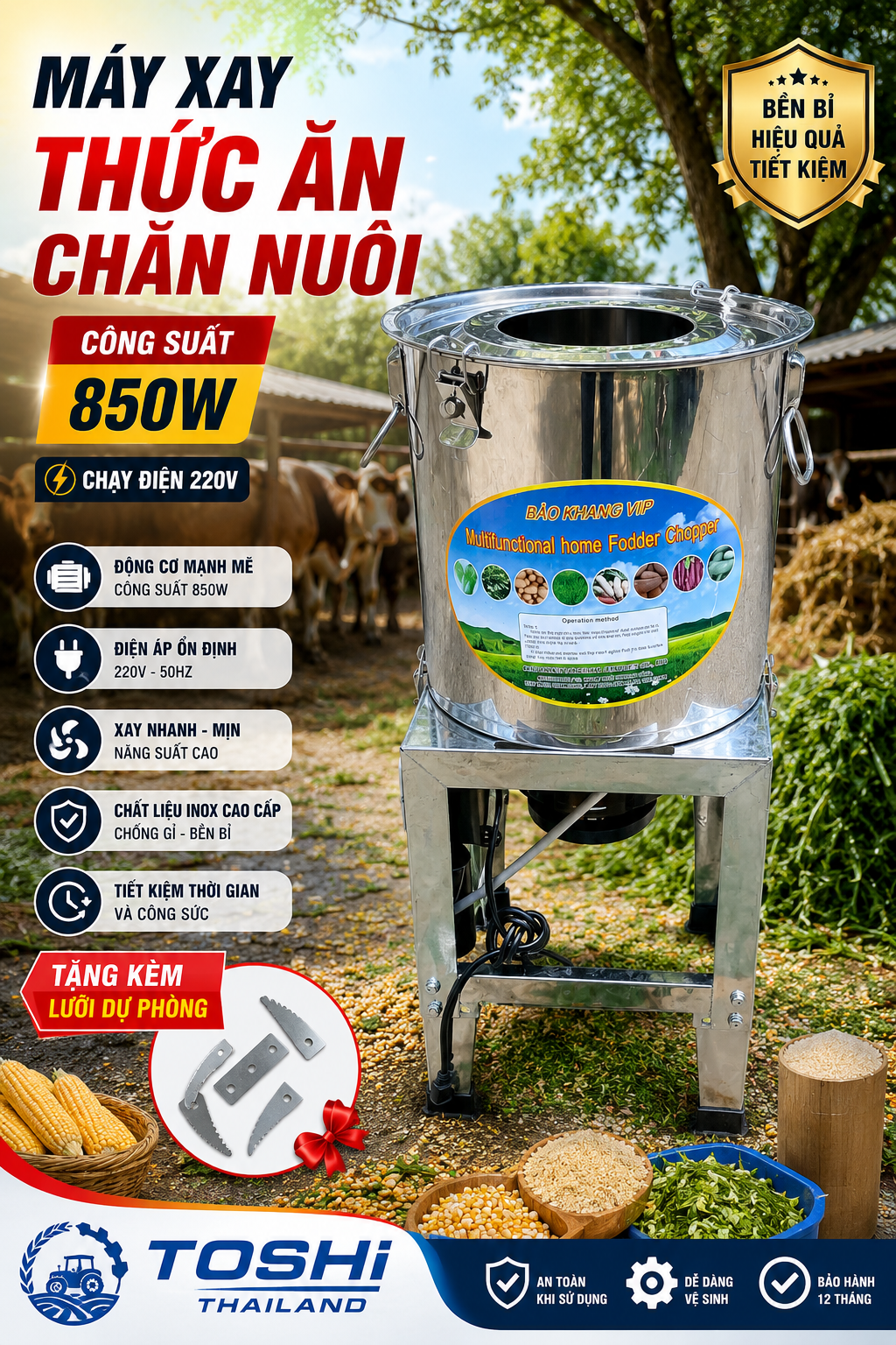 MÁY XAY THỨC ĂN CHĂN NUÔI 850W