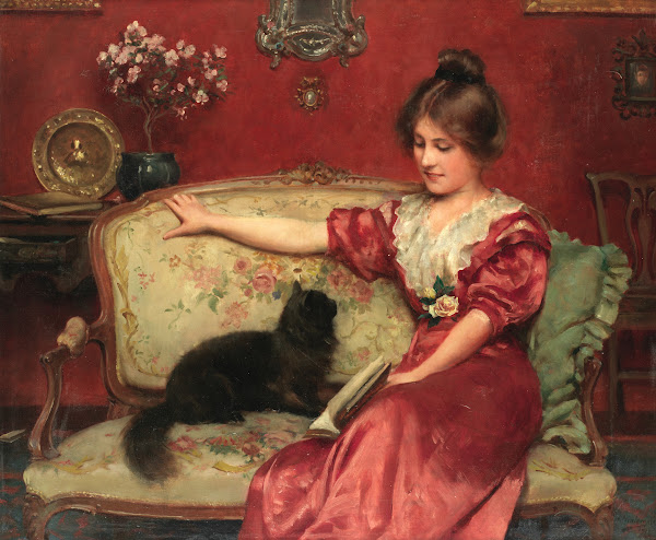 Femme assise et son chat 1911
