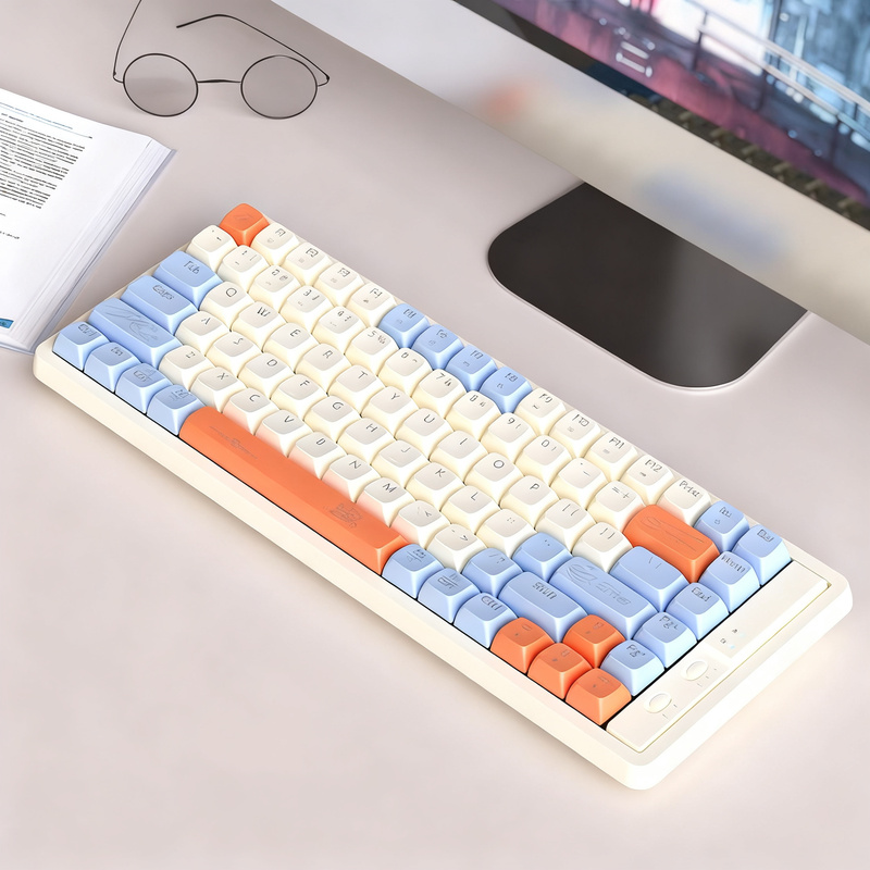 Wired gaming keyboard with mechanical switches