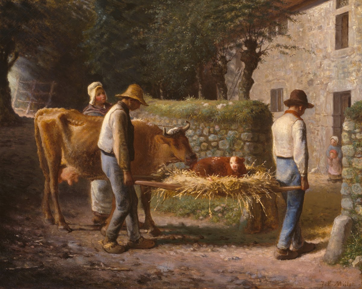 Peasants Bringing Home a Calf Born in the Fields 1864
