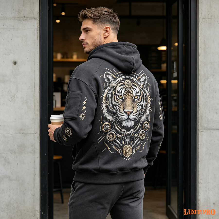AOP 3D Half zip hoodie without ribbon