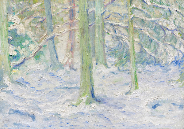 Verschneiter Wald 1909
