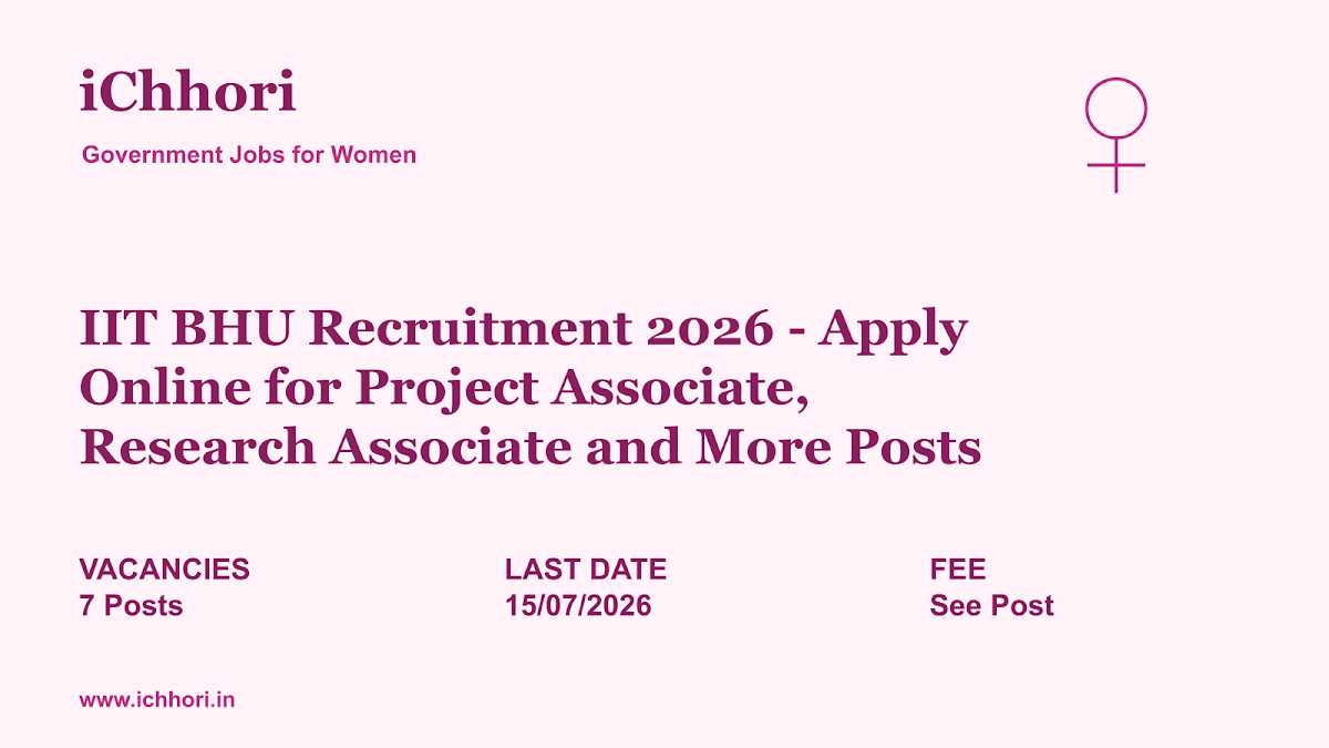 IIT BHU Recruitment 2026 - Apply Online for Project Associate, Research Associate and More Posts - iChhori