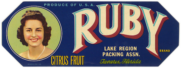 Ruby Brand Citrus Fruit Label 1930 1950