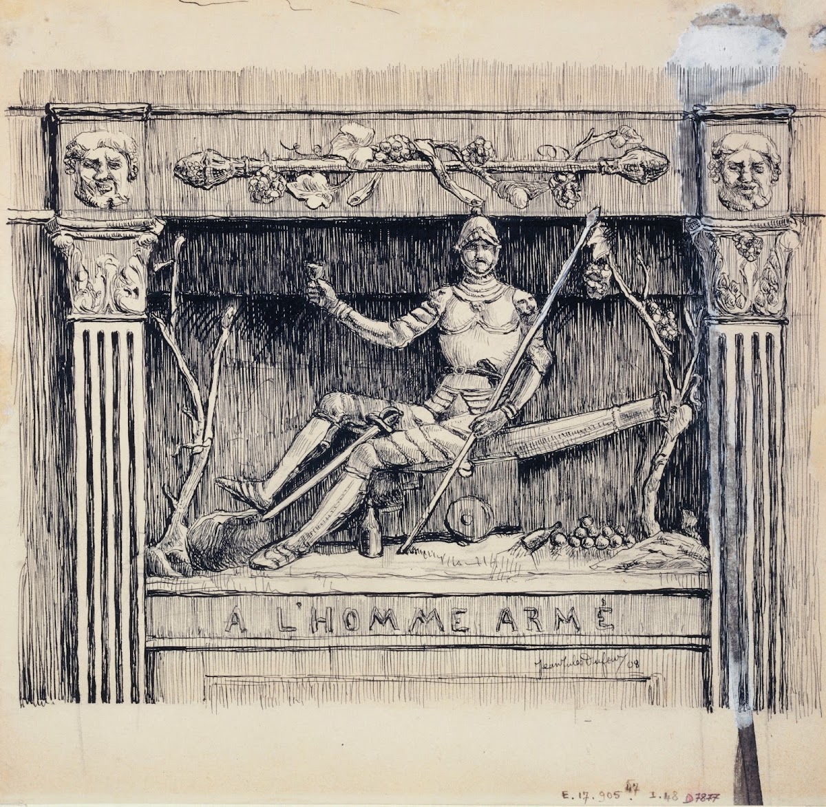 Enseigne A lHomme Armé rue de lHomme armé actuelle rue des Archives 1908