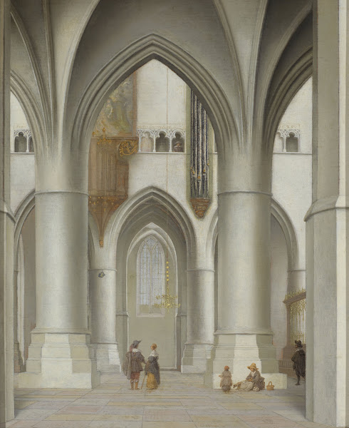 View of the interior of the St Bavo Church in Haarlem 1635