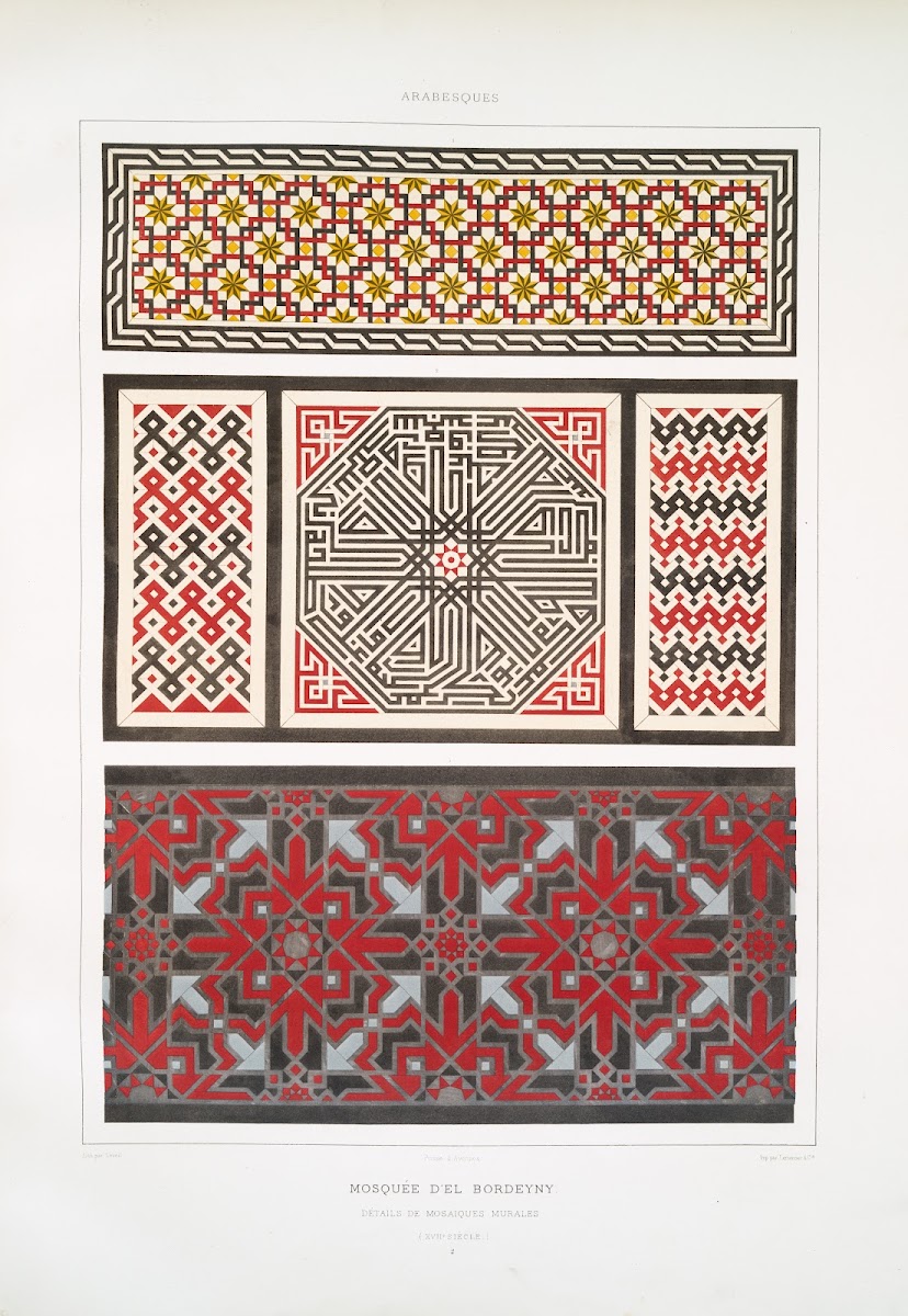 Mosquée dEl Bordeyny détails de mosaïques murales XVIIe siècle 2 1877