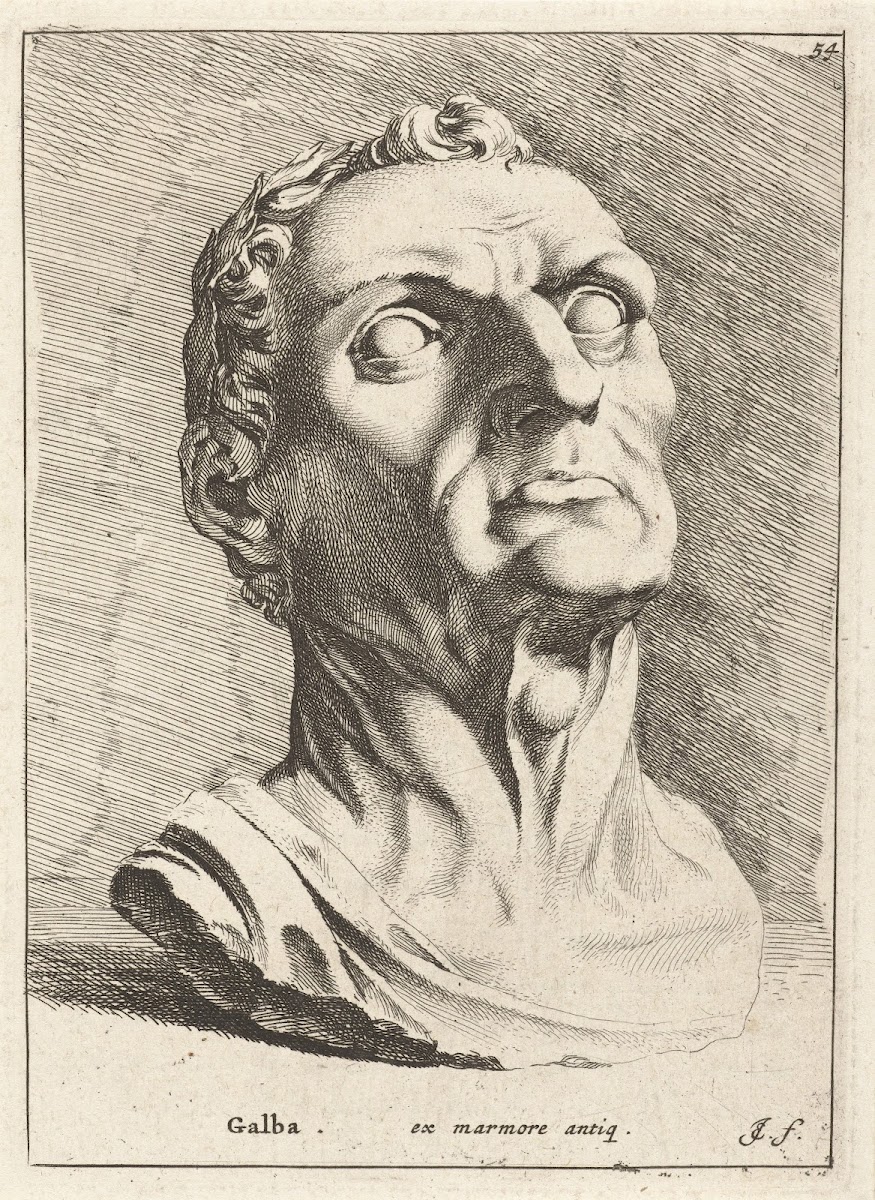 Portrait bust of Emperor Servius Sulpicius Galba 1666 1671