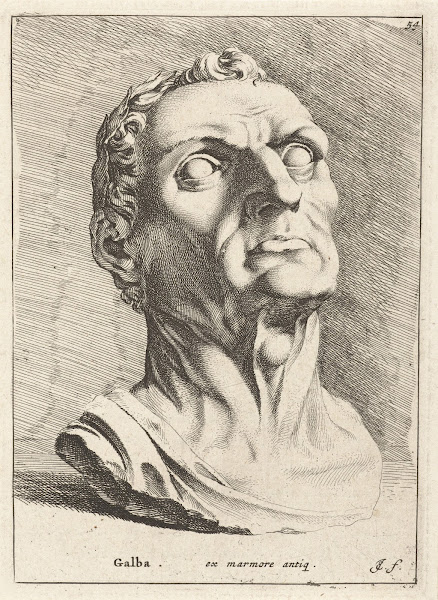 Portrait bust of Emperor Servius Sulpicius Galba 1666 1671