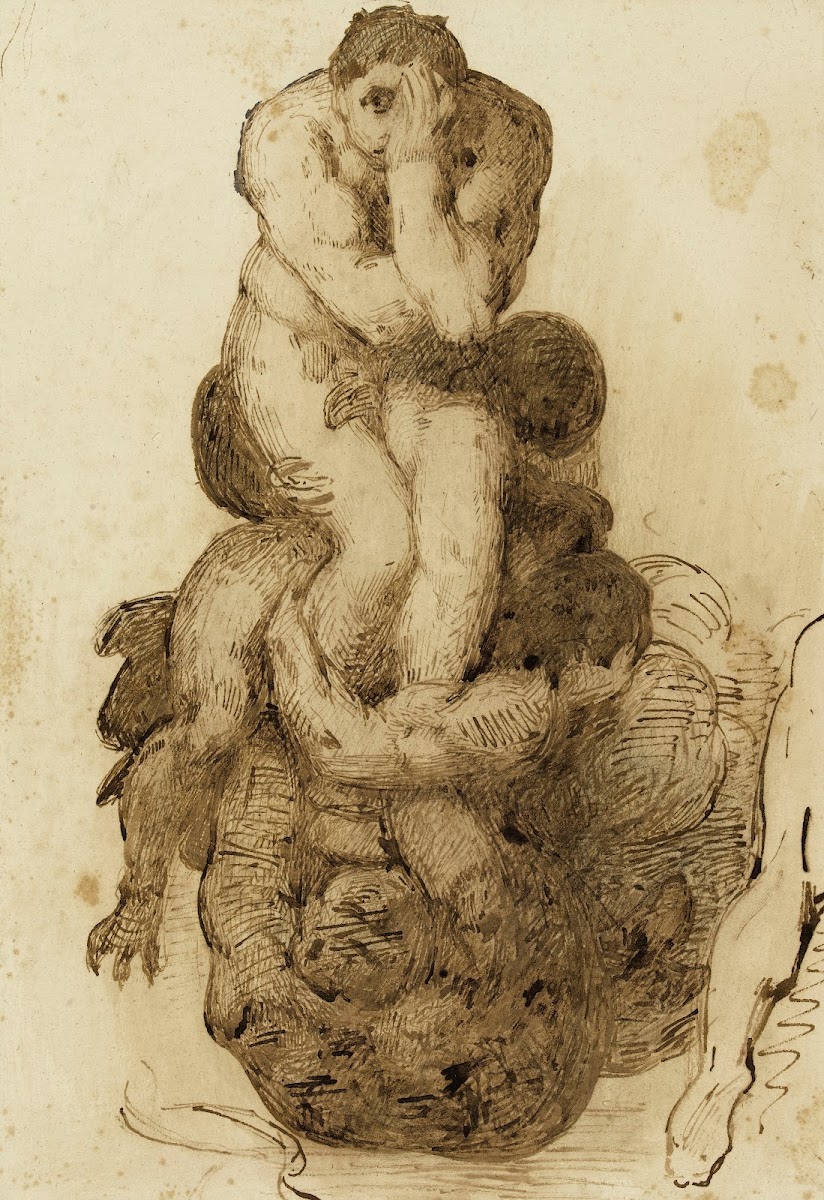 Etude dun damné du Jugement Dernier de la Chapelle Sixtine à Rome par Michel Ang