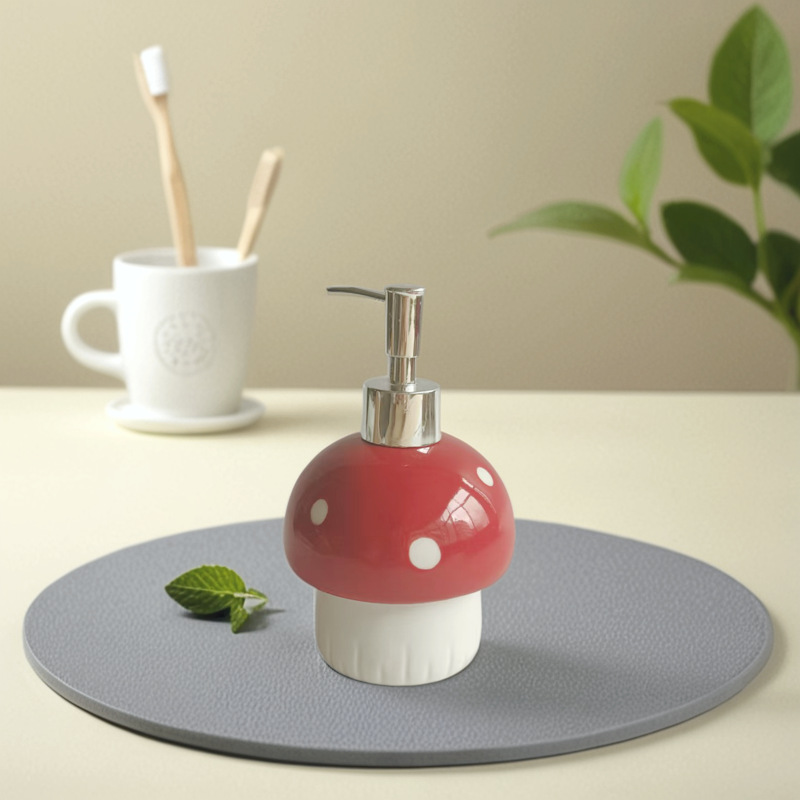 Ceramic soap dispenser with pump