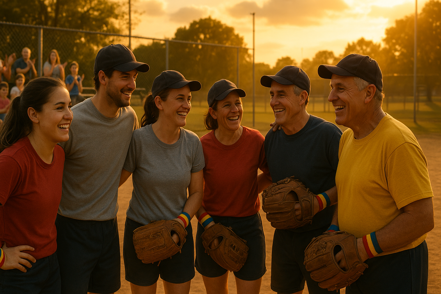 Venezolanos jugando softbol en un parque del exterior