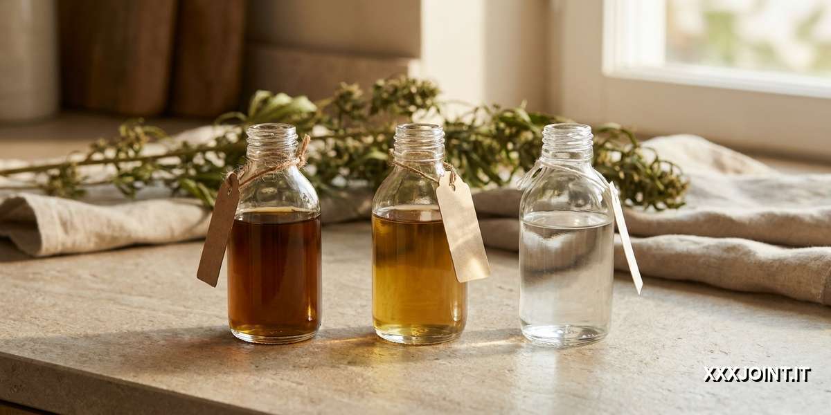Tabella che confronta olio CBD full spectrum, broad spectrum e isolato con le loro caratteristiche