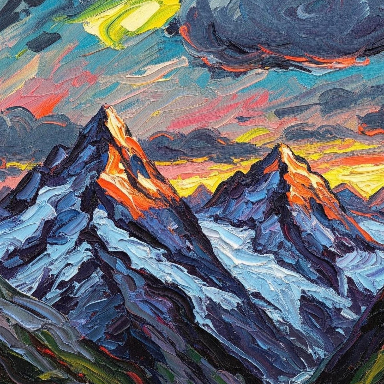 Download Vibrant Mountain Sunset Palette Full HD iPhone
