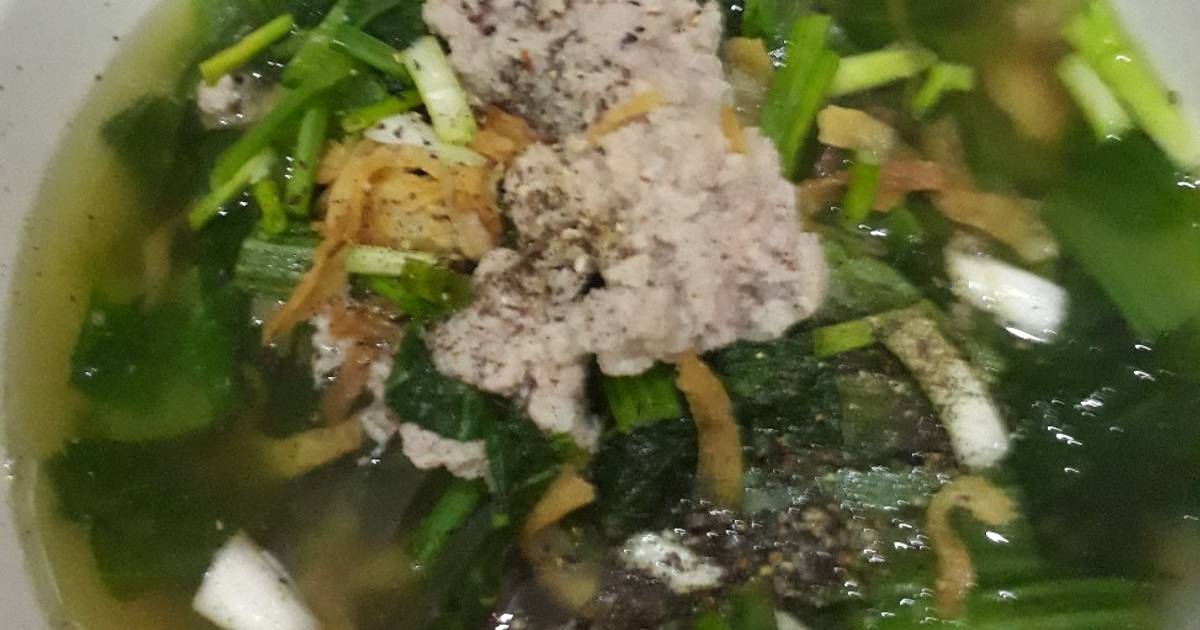 Canh cải bẹ xanh thịt heo xay 🐷🌿