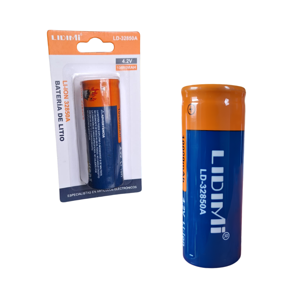 Bateria Litio Recargable 32850A de 10000 mAh 4.2v Blister x1und Lidimi LD-32850A 