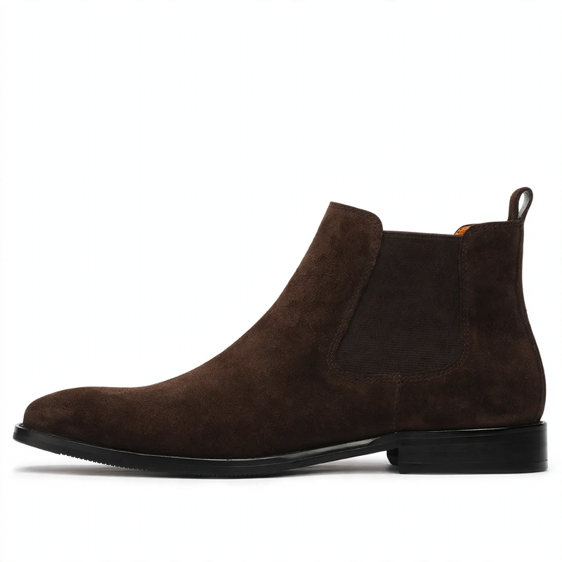 Chelsea-Stiefel für Herren, Leder, mittelhoher Schaft