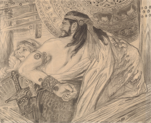 Agamemnon powstaje na Achillesa i Menelaos Dwaj Atrydzi Ilustracja do Iliady Hom