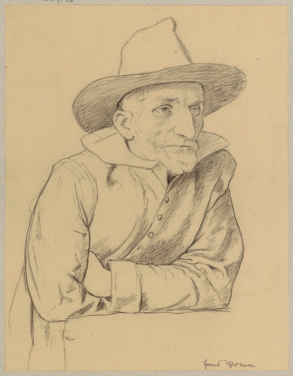 Study of an old bearded man in a hat 1880   1900