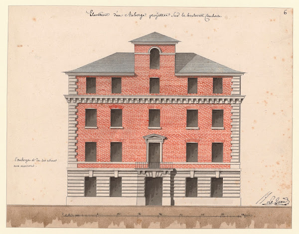 Elévation dun auberge projettée sur le Boulevart Cauchoise 1778