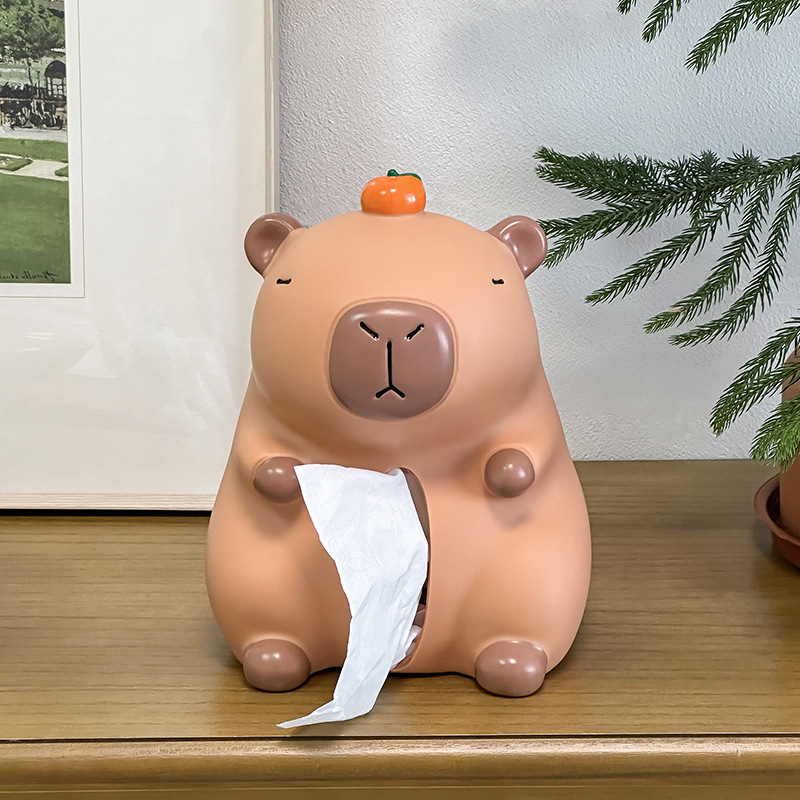 Paper towel box, Capybara design, plastic