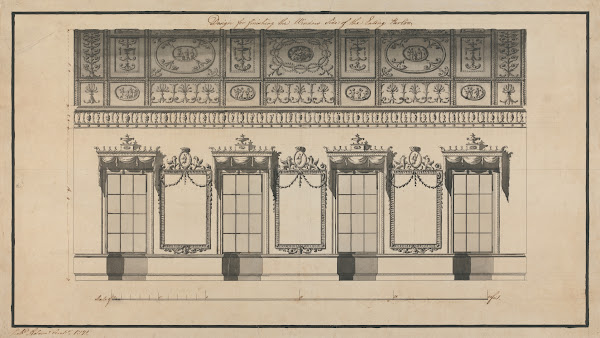 Headfort House Ireland Elevation of the Eating Parlor 1771