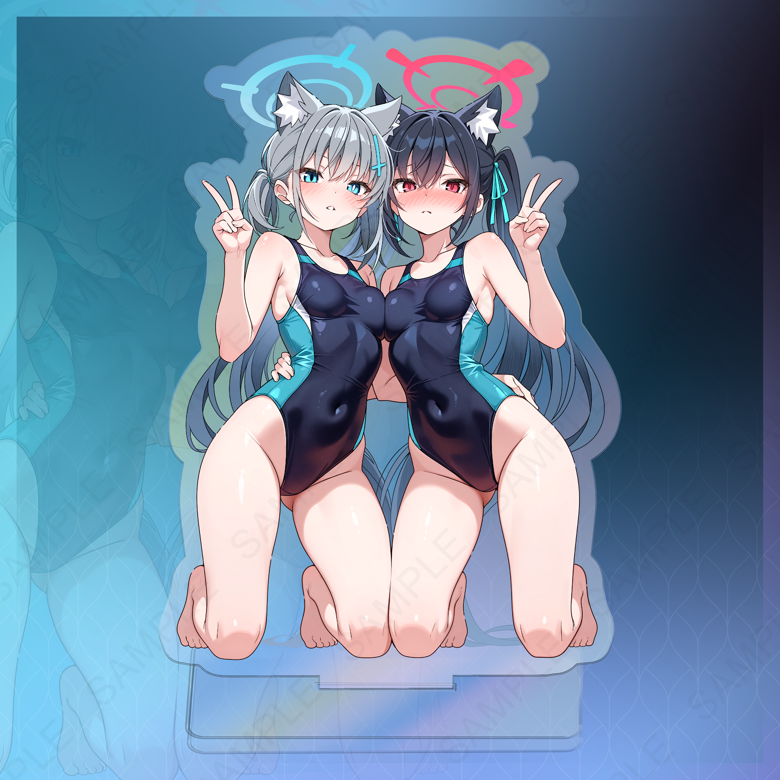 Shiroko x Serika Iridescent Standee by T1kosewad