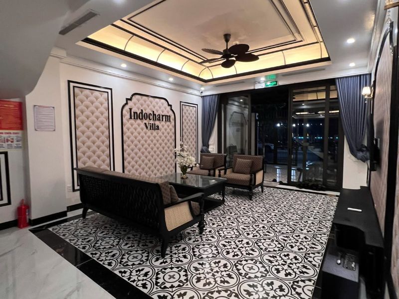 Indocharm villa cat ba phong khach