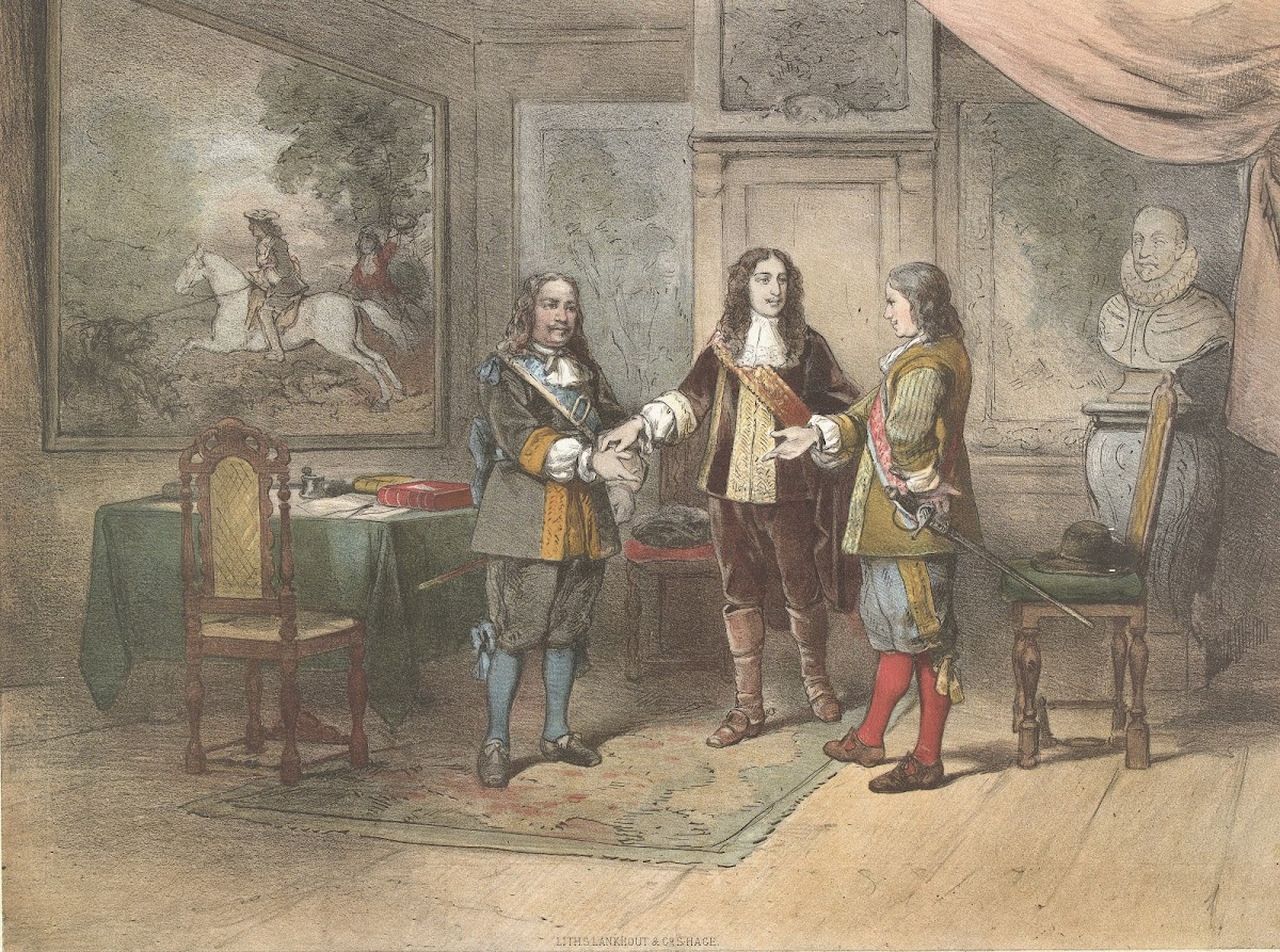 Willem III reconciles de Ruyter and Tromp
