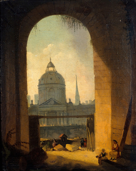Le collège des Quatres Nations vu de lentrée de la cour carrée du Louvre 1780