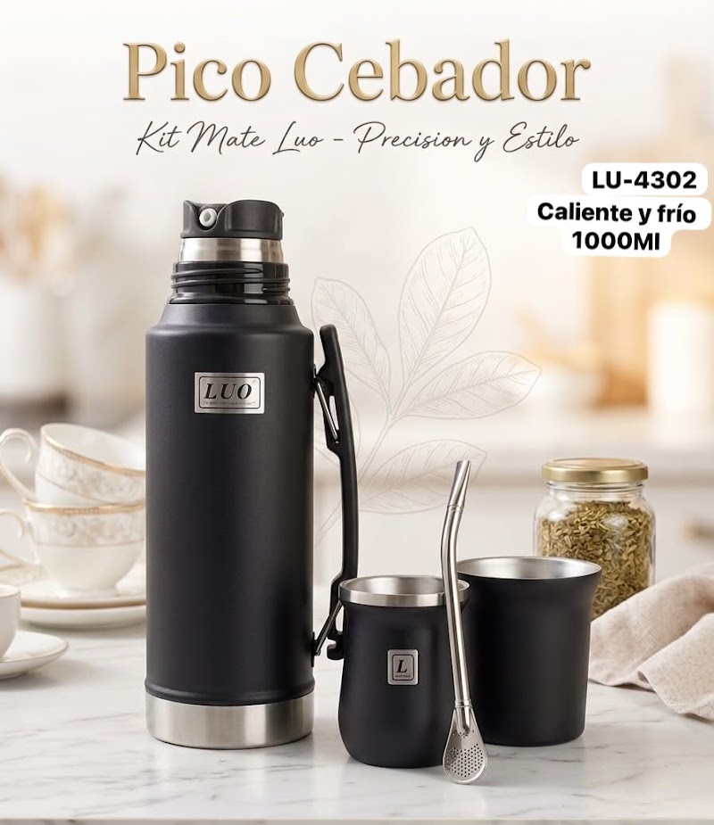 Kit termo y mate de acero inoxidable 1000ml · foto 4