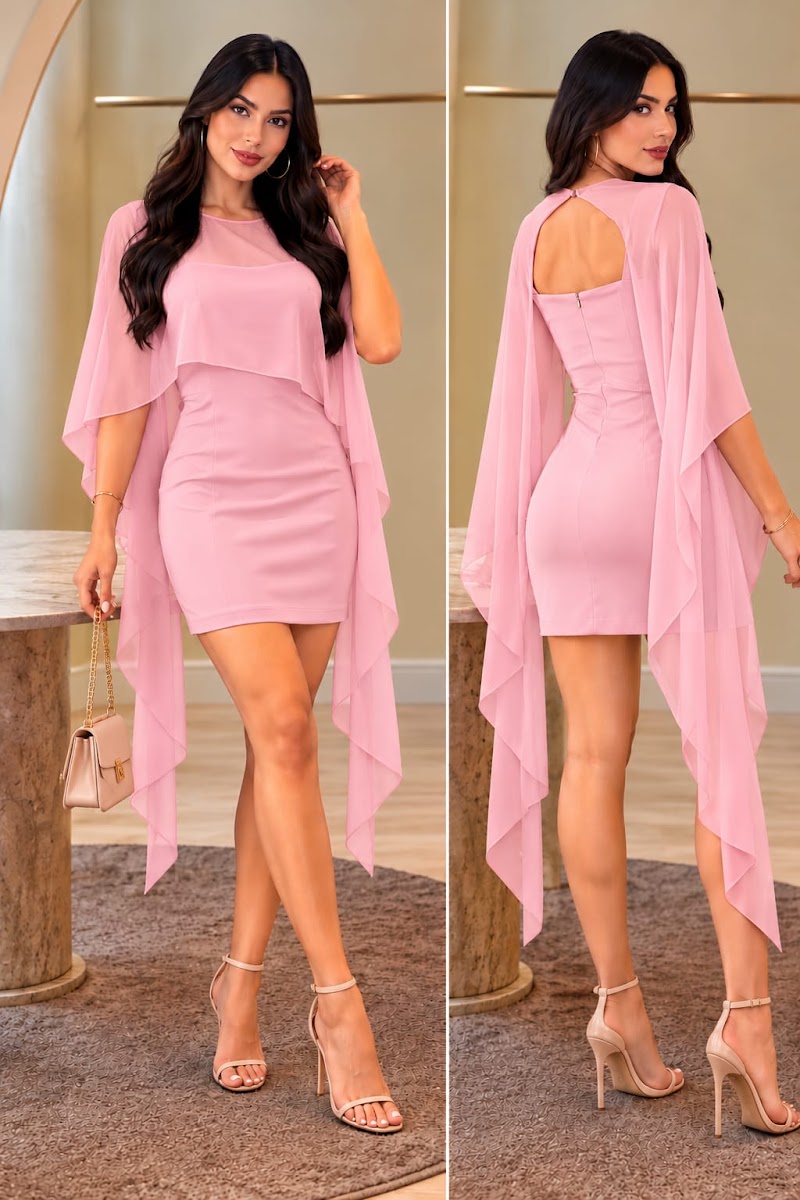 Vestido corto con capa de tul · foto 4