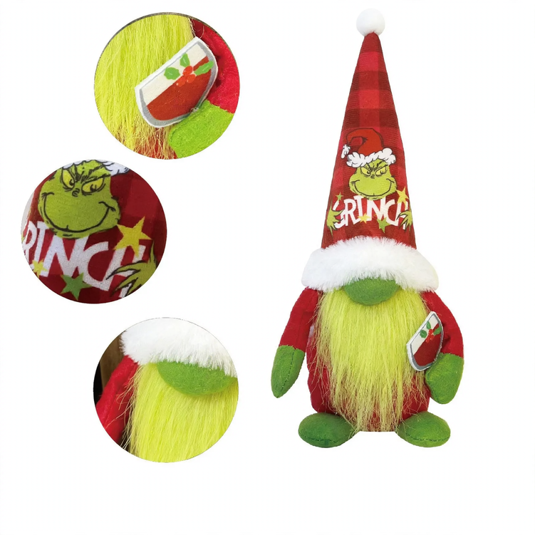 Weihnachts-Wichtelfigur im Grinch-Stil