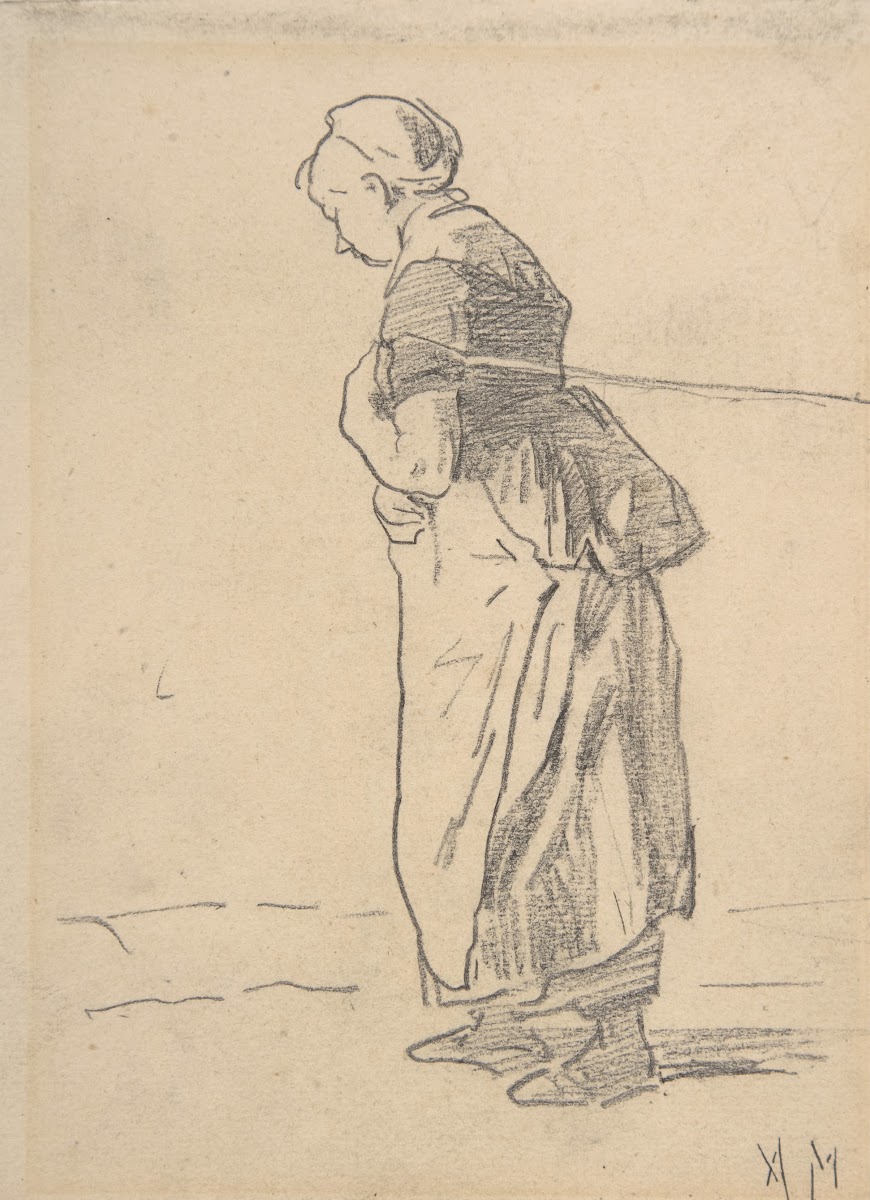 Woman pulling a tow rope mid to late 19th century