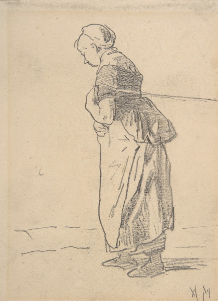 Woman pulling a tow rope mid to late 19th century