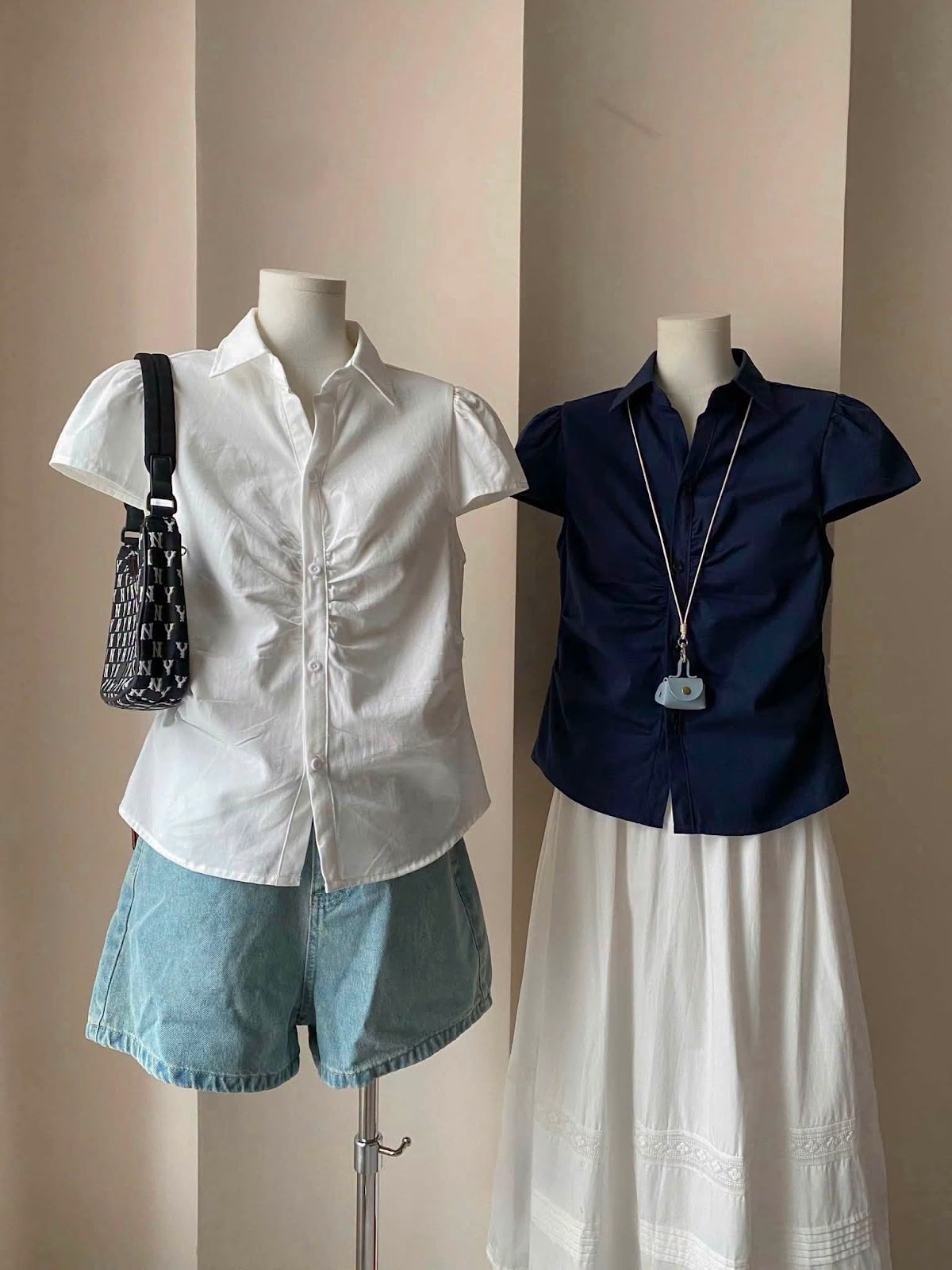 Áo sơ mi ngăn tay nút nhíu ngực XONXEN SHOP A805 – Image 5