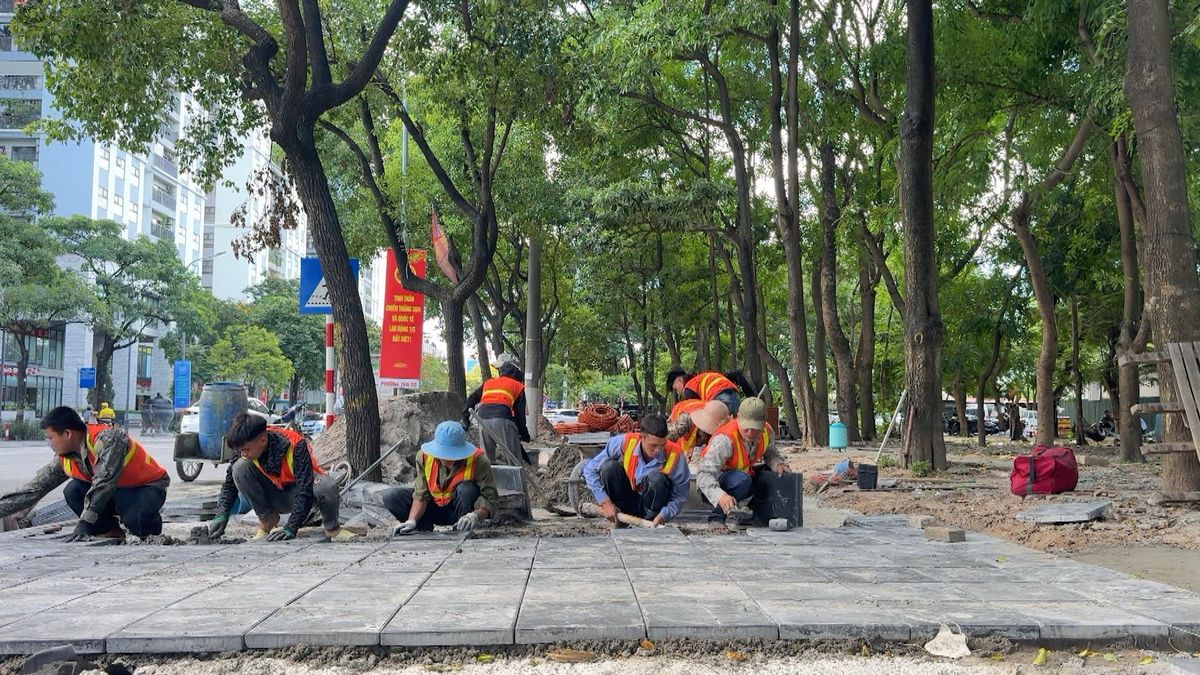Phường Yên Sở giám sát chặt chẽ dự án cải tạo vỉa hè đường Trần Thủ Độ - Đài Phát thanh và truyền hình Hà Nội