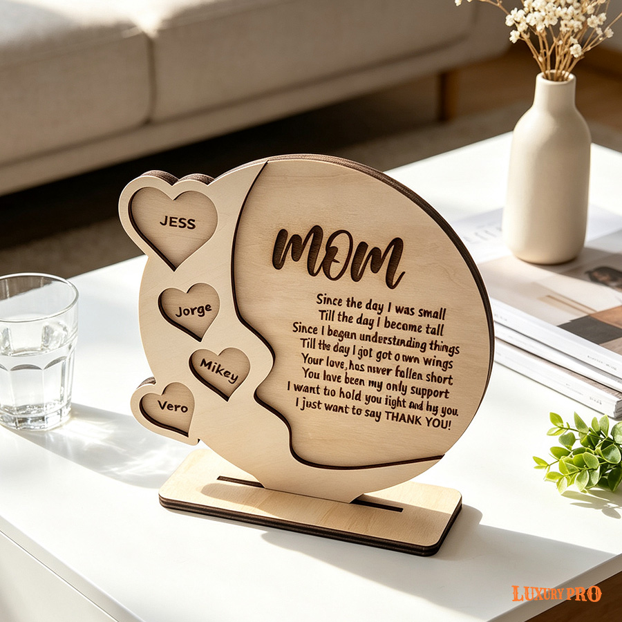 Mother's Day Wooden Heart Ornament