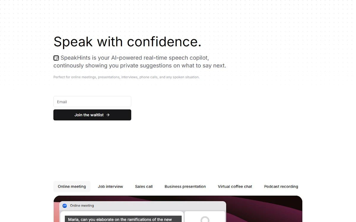 Captura de SpeakHints