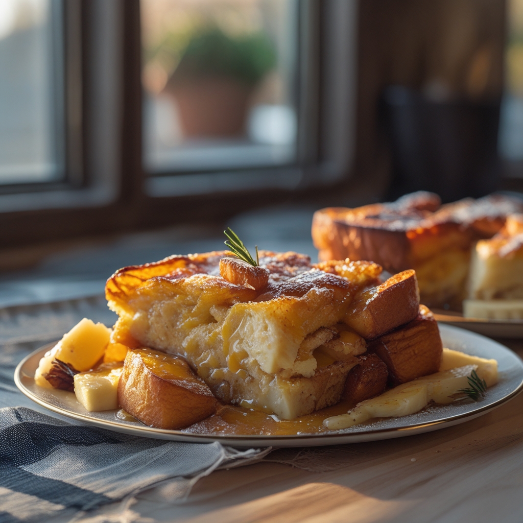 Overnight Baked Banana French Toast Casserole: A Delicious Make Ahead Breakfast Idea! Easy & Family-Friendly