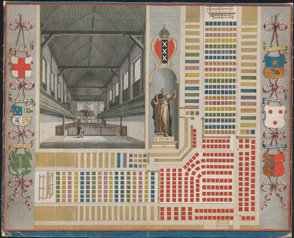 Interieur Van Gasthuiskerk Plattegrond Van De Zitplaatsen 1774