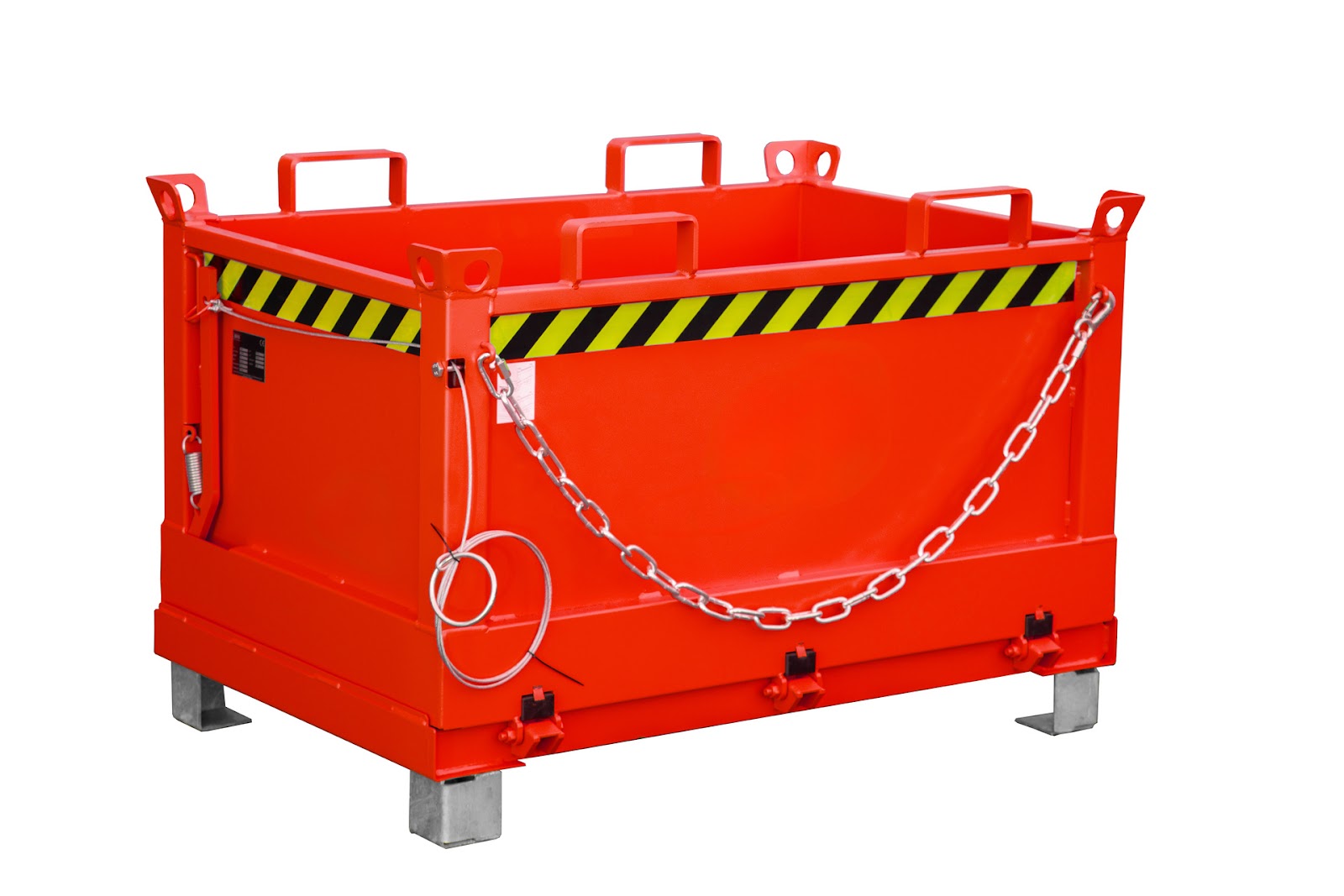 Bodemklepcontainer FB 500, gelakt, Vuurrood