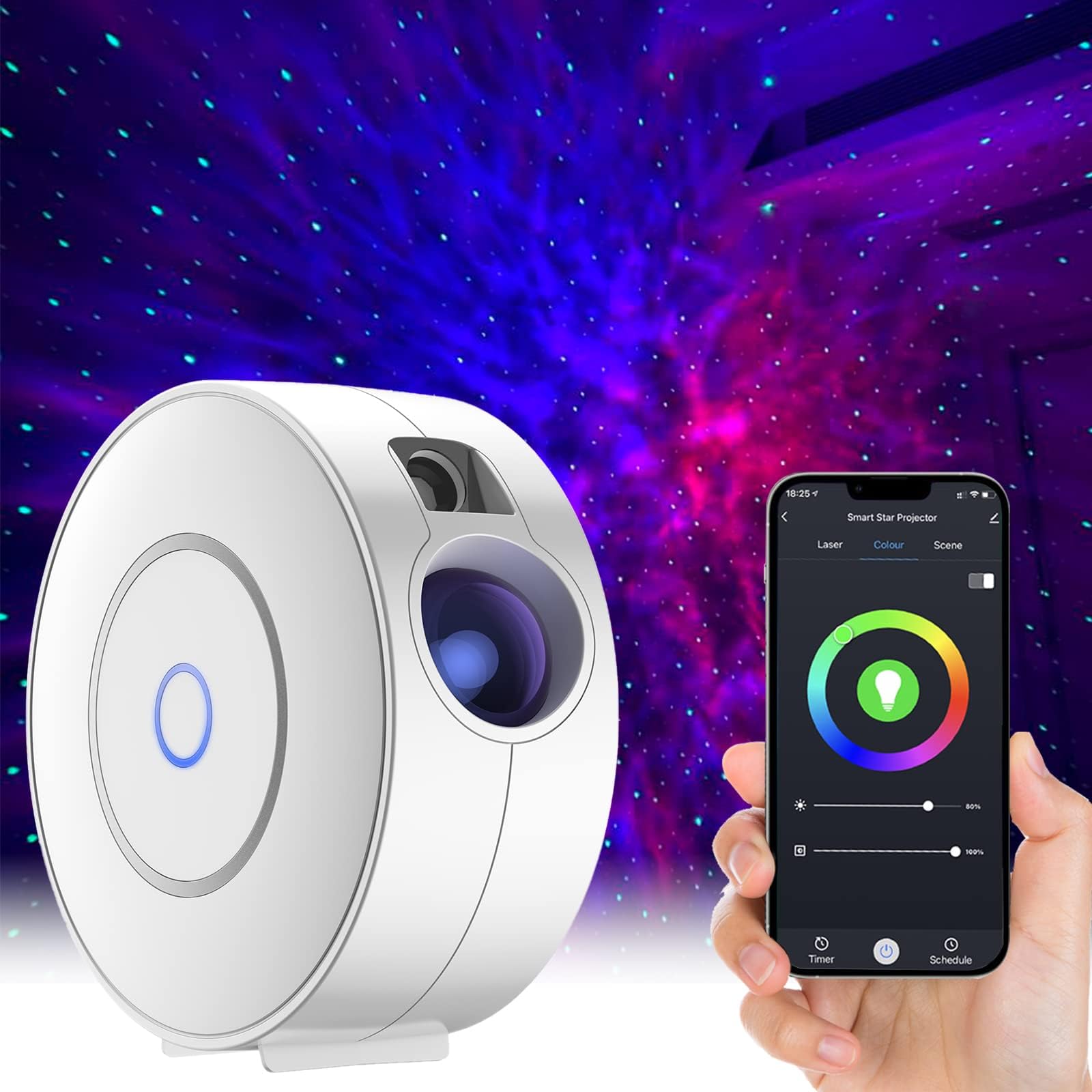 Proyector de Galaxia Smart WiFi Compatible con Alexa y App Tuya