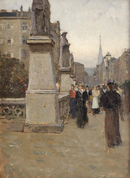 Blick vom rechten Brückenkopf der Elisabethbrücke gegen die Kärntnerstrasse 1895