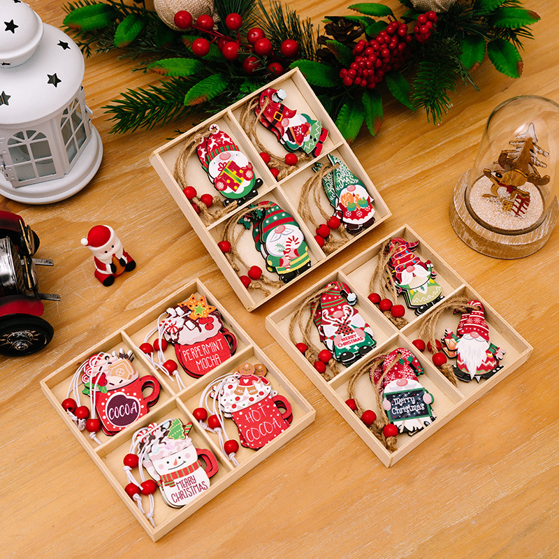 Dekorative Holz-Box mit Weihnachtsmotiven