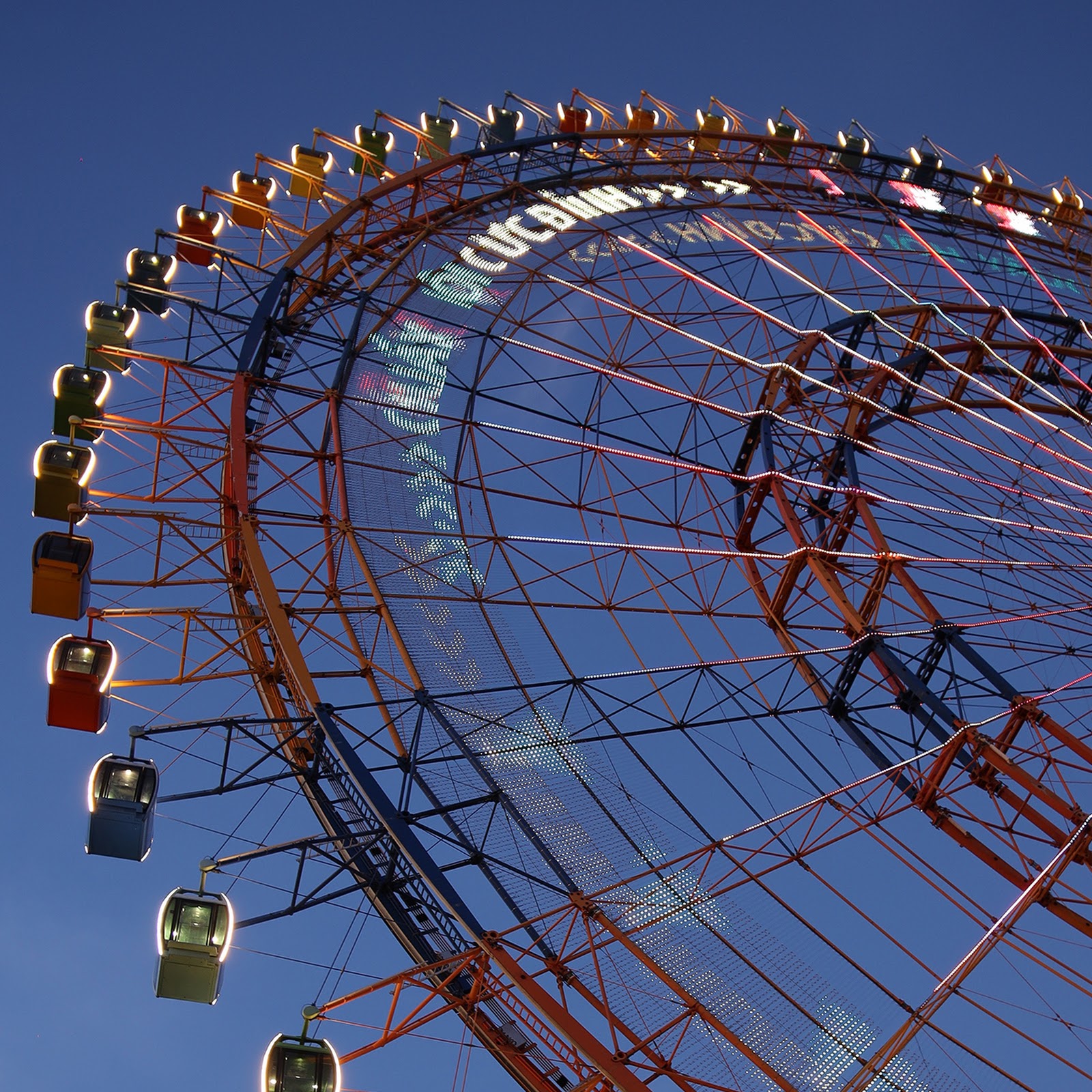 Download Ferris Wheel, Amusement Park, Attraction, Night Full HD iPhone