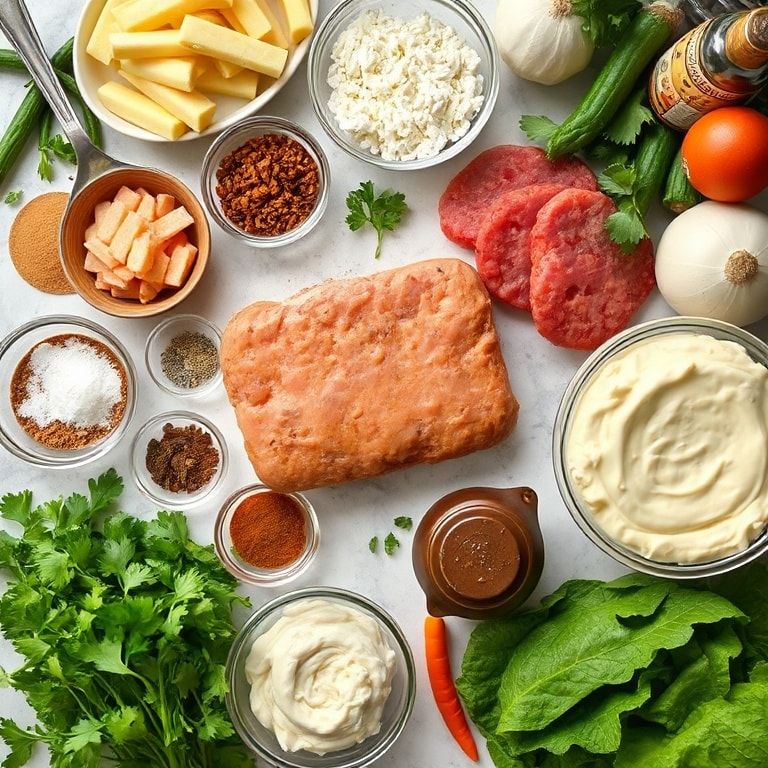 Ingredients for Easy Homemade Hamburger Helper with Creamy Cheese Sauce – Quick & Comforting Dinner