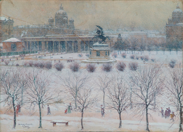 Der äußere Burgplatz in Wien im Winter 1902