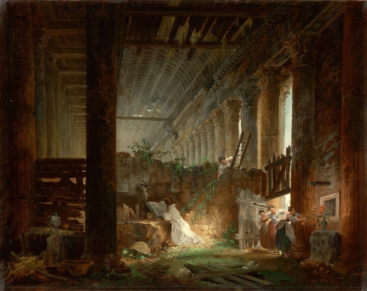 A Hermit Praying in the Ruins of a Roman Temple about 1760